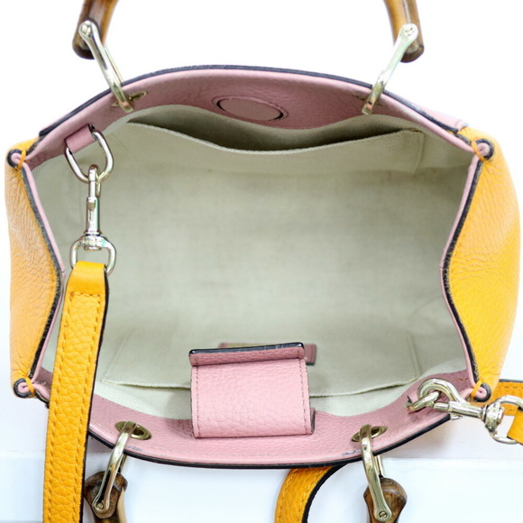 GUCCI Shoulder Bag Bamboo Handbag Day Limited Color Pink Orange Ladies - Picture 7 of 10